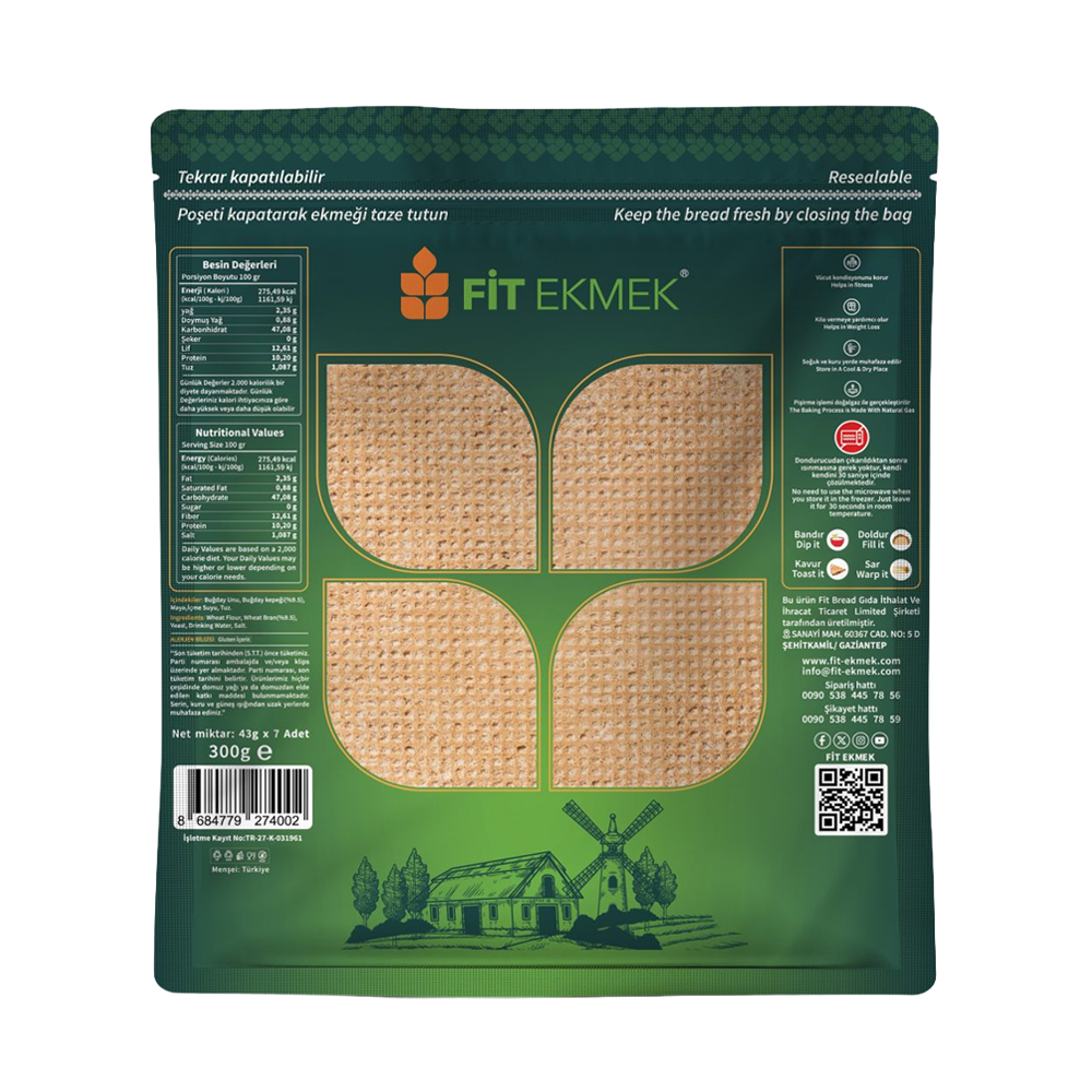 Fit Kepekli Ekmek 300 gr ürünü